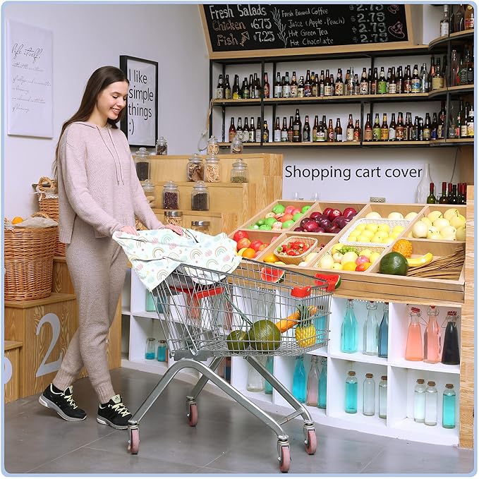 Car Seat Covers for Babies - Multi- use Nursing Carseat Canopy, Breastfeeding Covers, Baby Shower Gifts for Boys and Girls (Rainbow)-BubblyBeeBaby