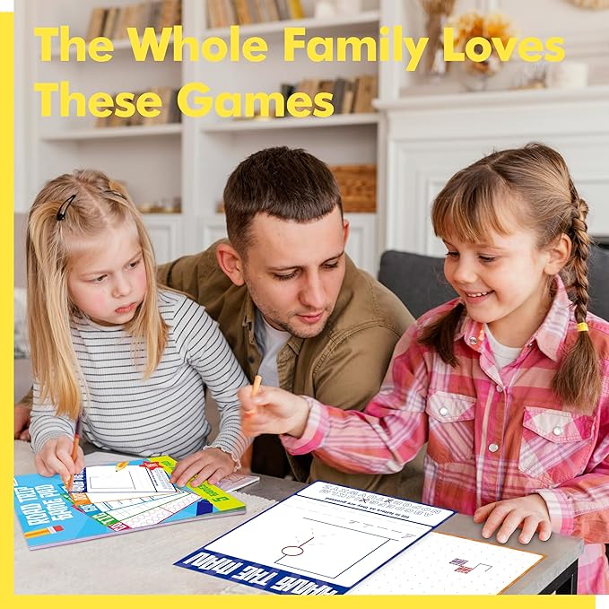 2 Pack Road Trip Game Pads, 10 Games (Categories, Dot & Boxes, Tic-tac-Toe, Scavenger Hunt Bingo), Pen Pencil Paper Game, Plane Trip/Car Travel/Getaway Activity Pad for Kid, Adult-BubblyBeeBaby