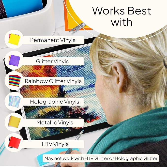 iVyne Rechargeable A4 Light Pad for Tracing & Weeding - LED Light Board for Weeding Vinyl - for Cricut Vinyl Weeding Tools - Ultra-Thin & Portable - Perfect for Artists & Crafters - Black-BubblyBeeBaby