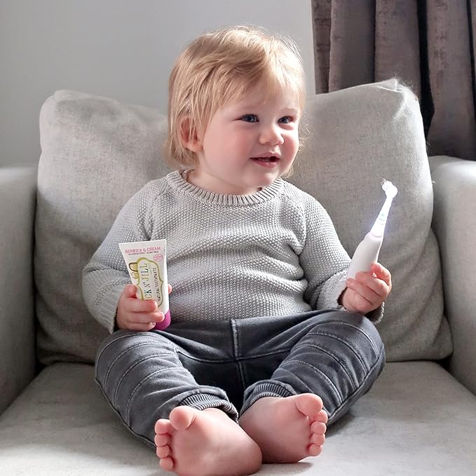 Jack N' Jill Tickle Tooth Sonic Electric Toothbrush Replacement Heads - Gentle Cleaning, Made for Tiny Teeth, LED Inspection Light, Extra Soft Bristles, for Babies & Kids - (1 Pack - Set of 2)-BubblyBeeBaby