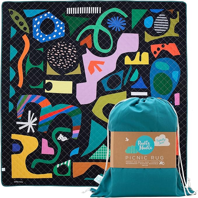 Jumbo Picnic Rug, Large Picnic Mat, 6'7" x 6'7", Outdoor Waterproof Picnic Blanket Beach Mat, Foldable & Waterproof, Picnic Blankets Ideal for Beach & Park, Outdoor Blanket, Rock Candy-BubblyBeeBaby
