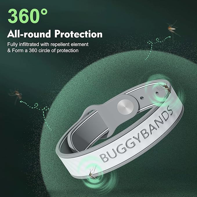 18 Pack Mosquito Repellent Bracelets, Silicone Mosquito Repellent Bands with DEET Free, Natural & Waterproof Bug Wristbands for Kids and Adults, Outdoor Traveling Protection-BubblyBeeBaby