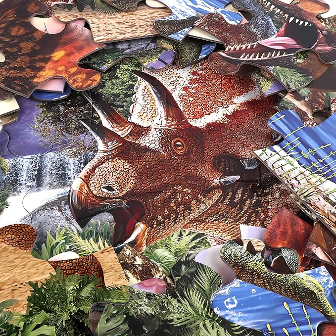 Jumbo Floor Puzzle for Kids,48 Piece Dinosaur Large Jigsaw Puzzles for Toddlers Ages 3-5,Children Learning Preschool Educational Dinosaur Toys,Christmas Birthday Gifts for Boys Girls Ages 4-8-BubblyBeeBaby
