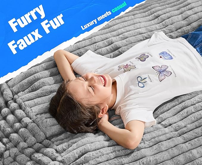 Hobestluk 6FT Bean Bag Chairs Adult Bean Bag with Portable Handle Comfy Large Bean Bag Lounge Chair with Removable Cover for Living Room Bedroom (Stripe Grey, 6FT)-BubblyBeeBaby