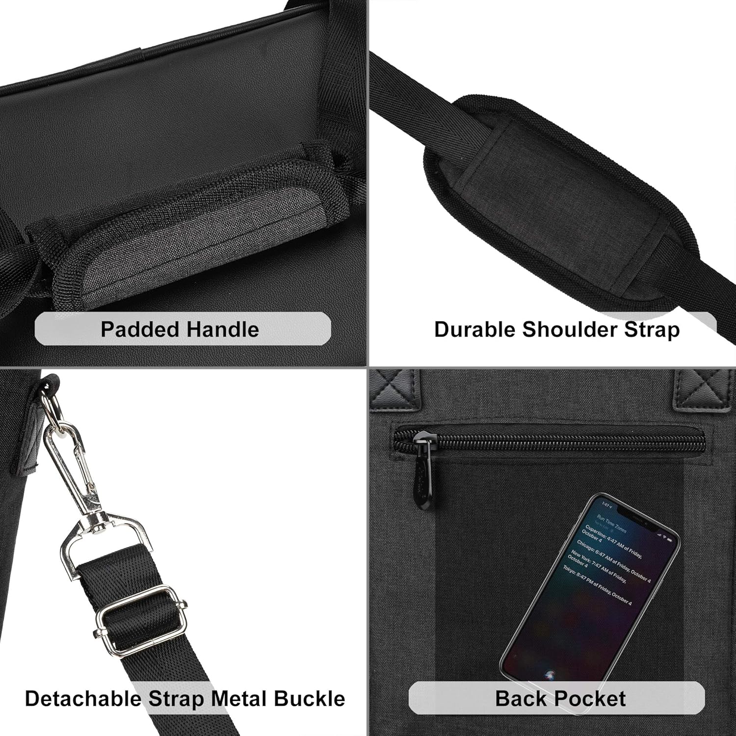 Tirrinia 6 Bottle Wine Cooler Bag - Insulated Padded Portable Versatile Wine Gift Carrier Tote Bag for Travel, BYOB Restaurant, Wine Tasting, Party, Pecfect Gift for Wine Lover, Black