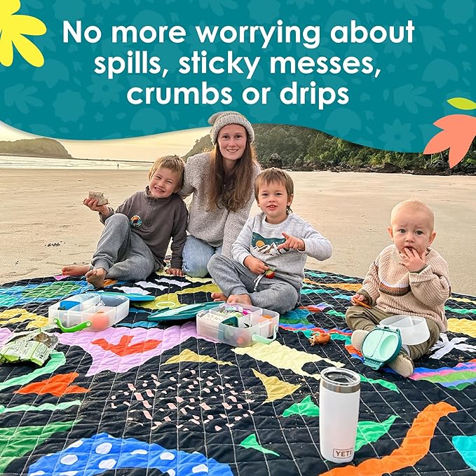 Jumbo Picnic Rug, Large Picnic Mat, 6'7" x 6'7", Outdoor Waterproof Picnic Blanket Beach Mat, Foldable & Waterproof, Picnic Blankets Ideal for Beach & Park, Outdoor Blanket, Rock Candy-BubblyBeeBaby