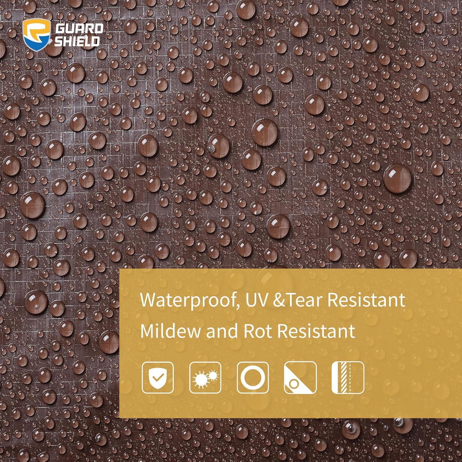 GUARD SHIELD Brown Tarp 16x20 Feet Waterproof Tarps Lightweight Camping Tarp Outdoor Multi Purpose Poly Cover 6mil