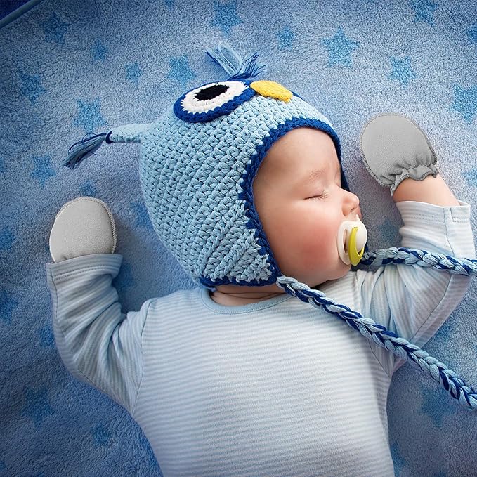 Syhood 6 Pairs Newborn Baby Mittens Cotton No Scratch Infant Gloves Mitten for Baby 0-6 Months Boys Girls-BubblyBeeBaby