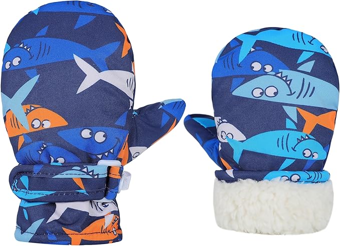 Toddler Gloves Kids Mittens Winter Warm Lined Fleece Gloves Waterproof Snow Baby Mitten for Boys Girls-BubblyBeeBaby