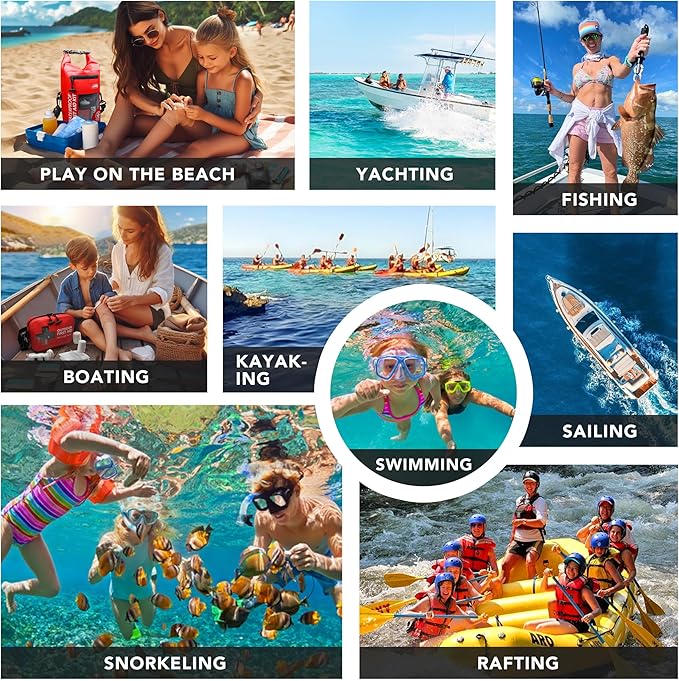 152 PCS Waterproof First Aid Kit, Portable Small Boat Dry Bag Bug Out Bags, Emergency Medical Kit Ideal for Boating, Camping, Fishing, Kayaking, Floating, Red-BubblyBeeBaby