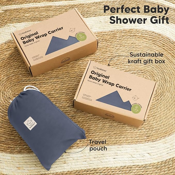 KeaBabies Baby Wrap Carrier - All in 1 Original Baby Carrier Newborn to Toddler Sling, Easy to Wear, Hands Free Bonding, Lightweight, Breathable Infant Wraps (Raven)-BubblyBeeBaby