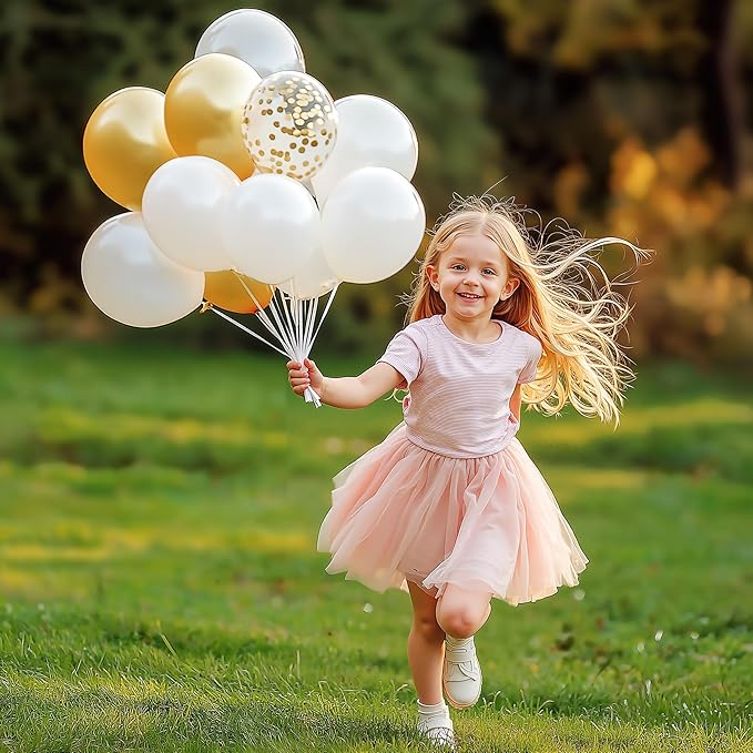 JOYIN 150 Pcs White Balloons, Different Sizes 18 12 10 5 Inch White Latex Balloon Arch Kit with Instruction for Birthday Decoration Party Graduation Wedding Holiday-BubblyBeeBaby