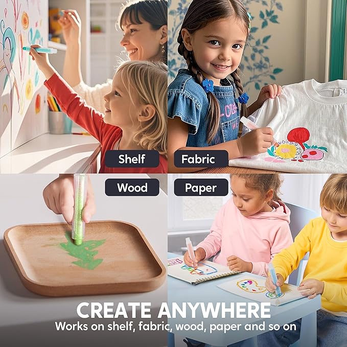 JOYIN 36 PCS Silky Crayon for Kids, Toddler Twistable Crayon, 12 Colors, Art Supplies, School Supplies, Kids Indoor Activities-BubblyBeeBaby