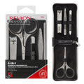 Revlon Men's Grooming Kit, 5-Piece Travel Essentials Set, Includes Nail Clippers, Scissors, File, Tweezers and Carrying Case, Stainless Steel, 1 count