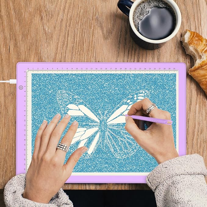 iVyne Corded Light Pad for Weeding Vinyl - A4 Light Box for Drawing - Light Board for Tracing - Light Box for Diamond Painting, Weeding Vinyl, Sketching, Tracing (Purple)-BubblyBeeBaby