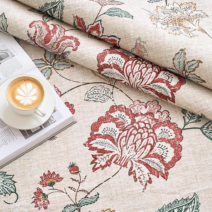 jinchan 3x5 Floral Rug for Entryway Washable Kitchen Rug Vintage Romance Design Small Mat Non Slip Indoor Doormat Lightweight Low-Profile Throw Carpet for Entrance Bathroom Laundry Room, Red/Beige-BubblyBeeBaby