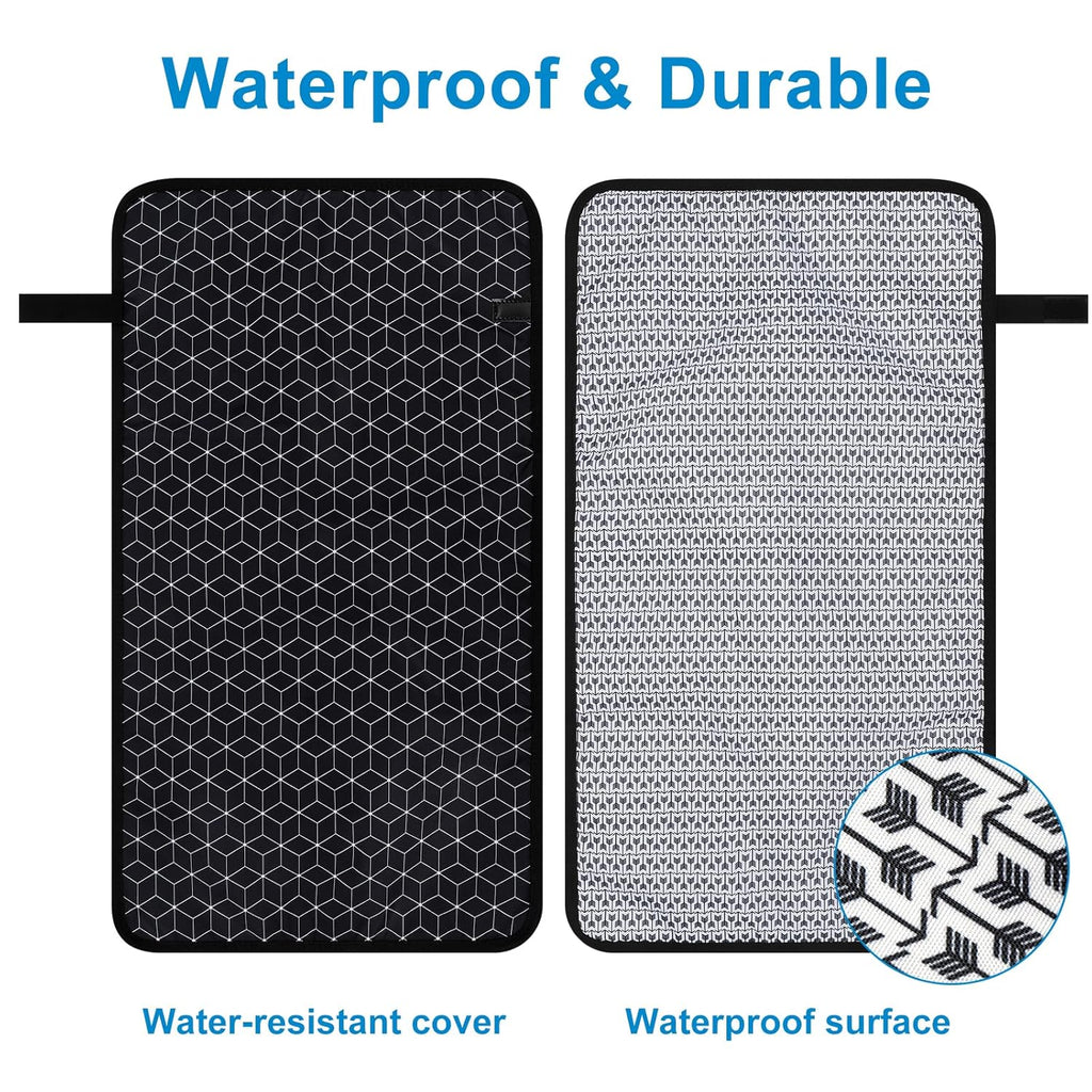 Accmor Portable Diaper Changing Pad, Waterproof Baby Changing Mat, Foldable Portable Travel Changing Pads for Baby, Black