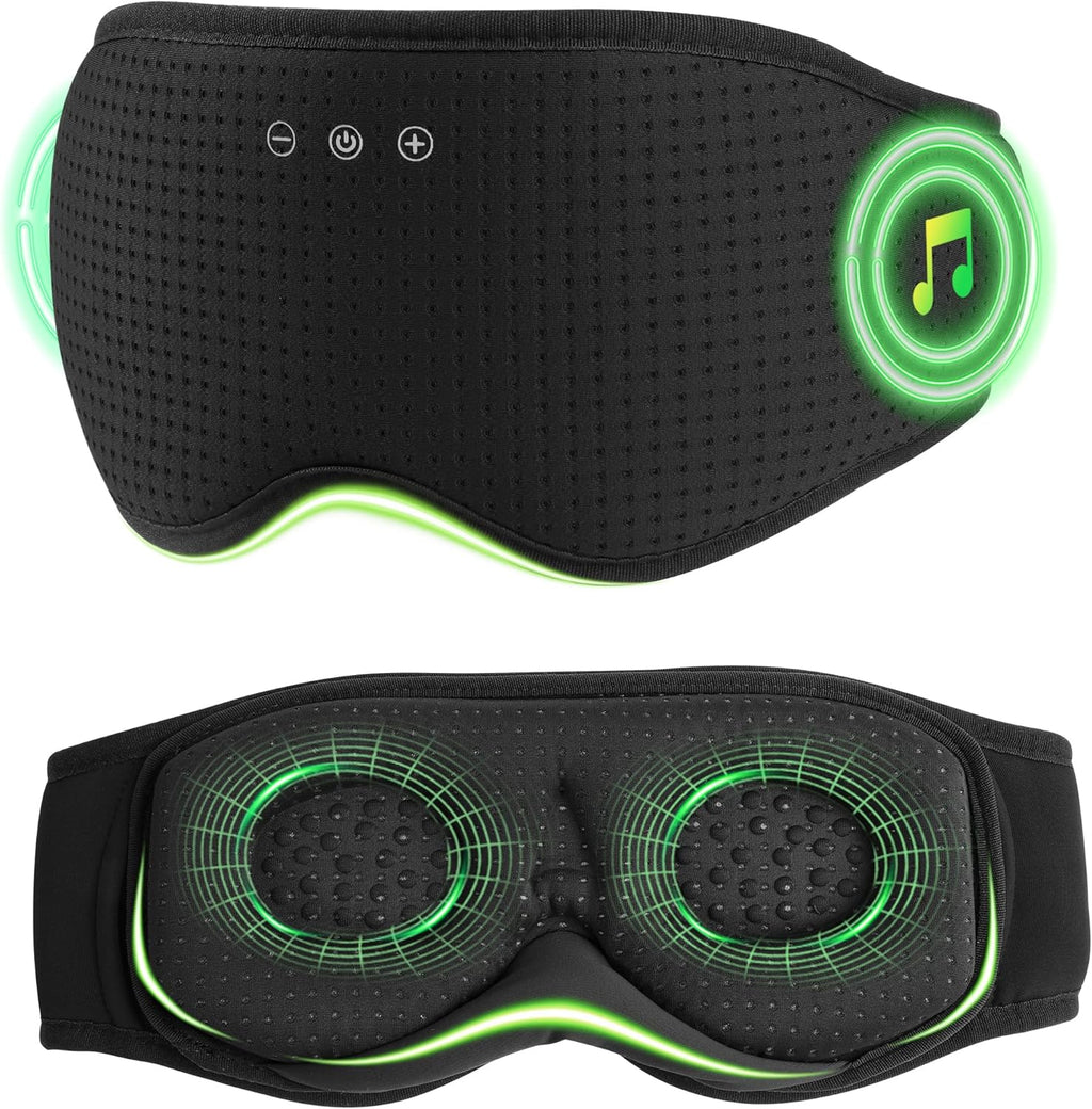 MUSICOZY Sleep Headphones with Bluetooth 5.4 Sleep Mask, Removable 3D Eye Cups for Zero Pressure Comfort, Wireless Bluetooth Eye Mask for Sleeping with Timer, Gifts for Men Women