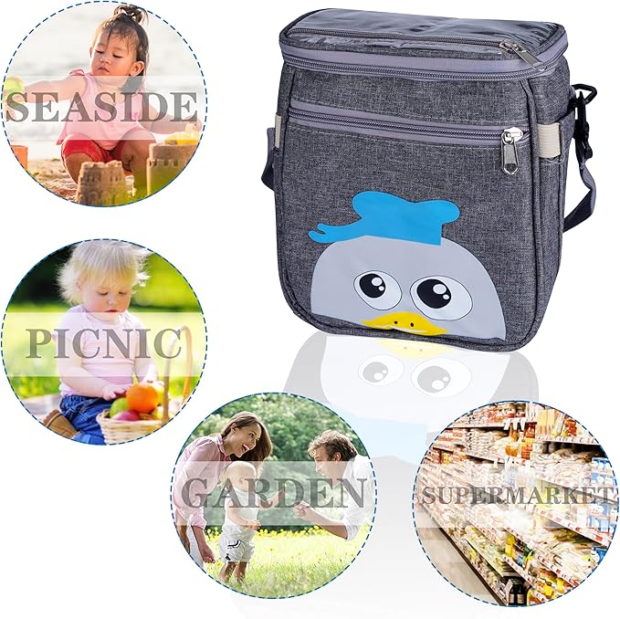 Baby Stroller Organizer Bag，Small Diaper Bag - Universal Stroller Organizer With Insulated Cup Holder,Pocket With Baby Wipes Dispenser，Adjustable Shoulder Strap(Deep Grey)-BubblyBeeBaby