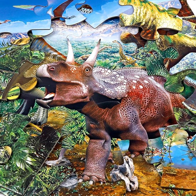 Jumbo Floor Puzzle for Kids,48 Piece Volcano Dinosaur Large Jigsaw Puzzles, Fun Educational Toy for Toddlers Ages 3-5,Preschool Learning Gift for Boy Girl Ages 4-8-BubblyBeeBaby