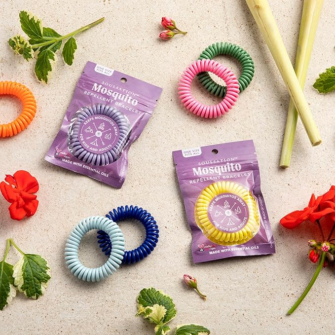 15 Pack Mosquito Repellent Bracelets, DEET-Free for Kids & Adults, Individually Wrapped Bands-BubblyBeeBaby