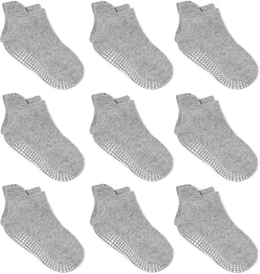 Zaples Baby Non Slip Grip Ankle Socks with Non Skid Soles for Infants Toddlers Kids Boys Girls-BubblyBeeBaby
