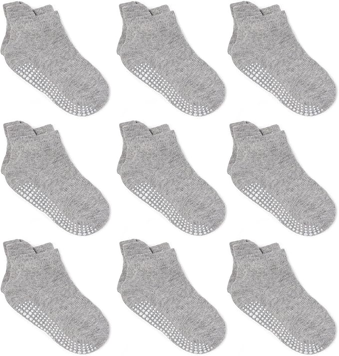 Zaples Baby Non Slip Grip Ankle Socks with Non Skid Soles for Infants Toddlers Kids Boys Girls-BubblyBeeBaby