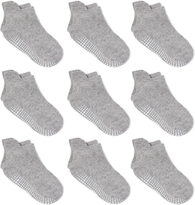 Zaples Baby Non Slip Grip Ankle Socks with Non Skid Soles for Infants Toddlers Kids Boys Girls-BubblyBeeBaby