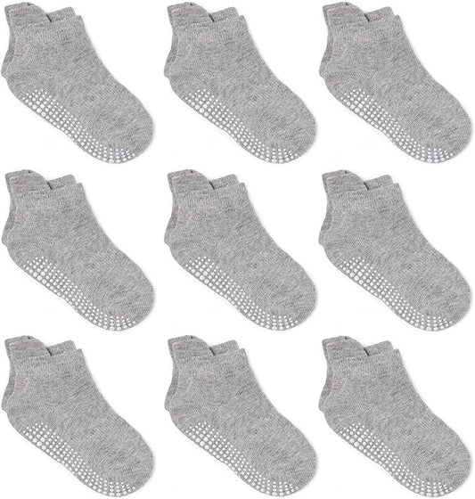Zaples Baby Non Slip Grip Ankle Socks with Non Skid Soles for Infants Toddlers Kids Boys Girls-BubblyBeeBaby