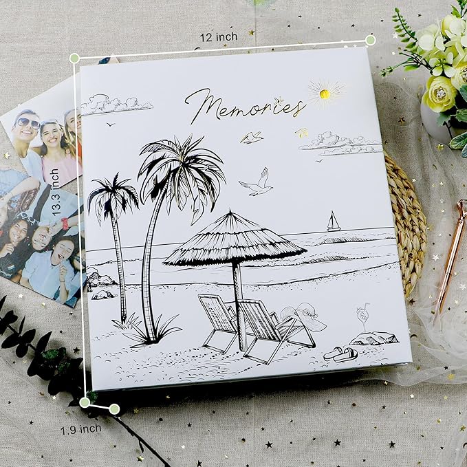 Holoary Travel Photo Album 4x6 500 Photos, Five Pictures Per Page, Large Beach and Vacation Album, Printed Book Cover Travel Design for Honeymoon Memories-BubblyBeeBaby