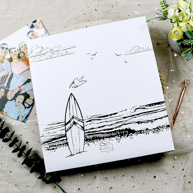 Holoary Travel Photo Album 4x6 500 Photos, Five Pictures Per Page, Large Beach and Vacation Album, Printed Book Cover Travel Design for Honeymoon Memories-BubblyBeeBaby