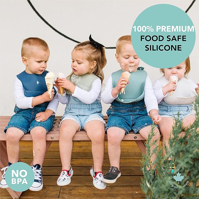 Loulou Lollipop Soft, Waterproof Silicone Feeding Bib for Babies and Toddlers-BubblyBeeBaby