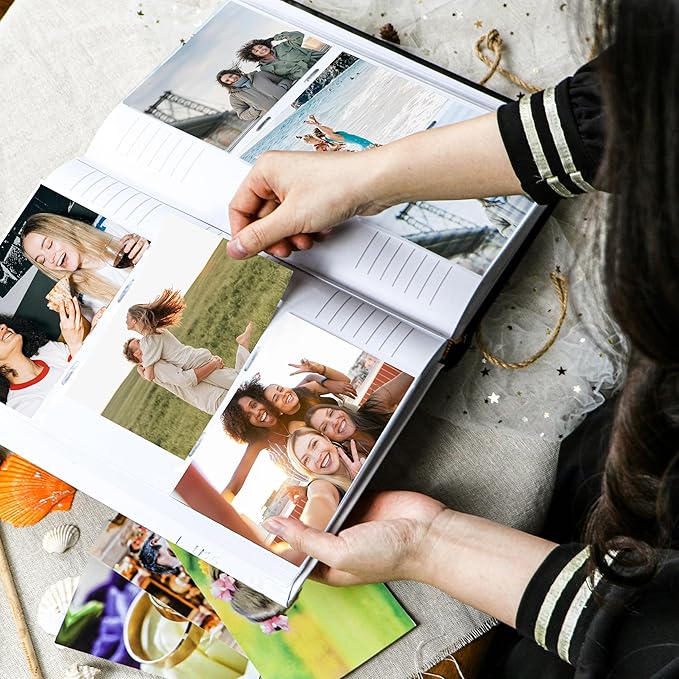 Holoary Travel Photo Album 4x6 - 300 Photos, Three Pictures Per Page, Memo Area, Beach & Vacation Memories-BubblyBeeBaby