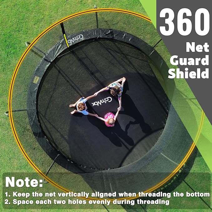 14FT 12FT 10FT 16FT Trampoline with Safety Enclosure, Anti-Rust Coating – ASTM Certified, Heavy-Duty Outdoor Trampoline with Ladder – for Kids & Adults-BubblyBeeBaby