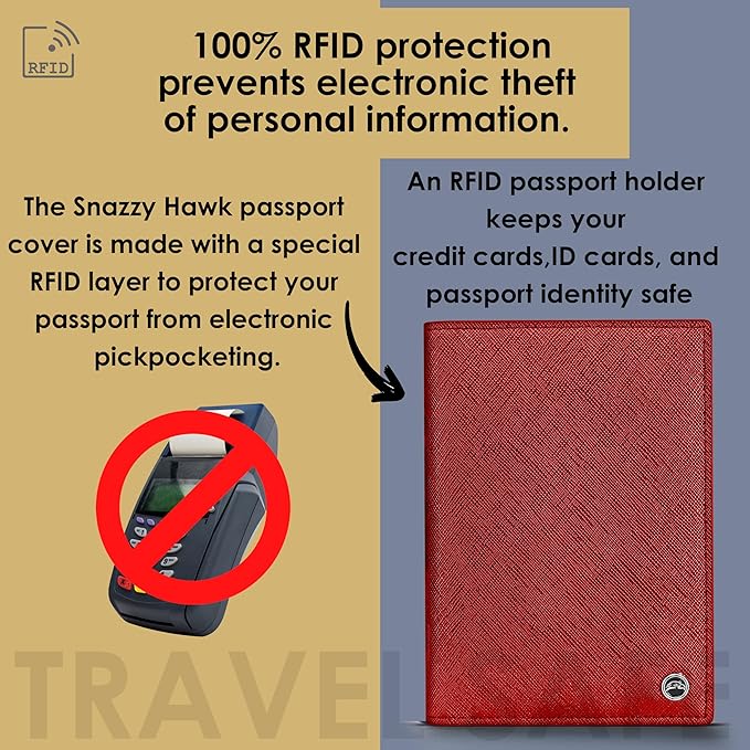 2 Passport Holder - Travel Essentials, RFID Blocking Wallet Credit Card Organiser, Plain Accessories Slim Cover For Men & Women-BubblyBeeBaby