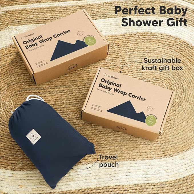 KeaBabies Baby Wrap Carrier - All in 1 Original Baby Carrier Newborn to Toddler Sling, Easy to Wear, Hands Free Bonding, Lightweight, Breathable Infant Wraps (Midnight)-BubblyBeeBaby