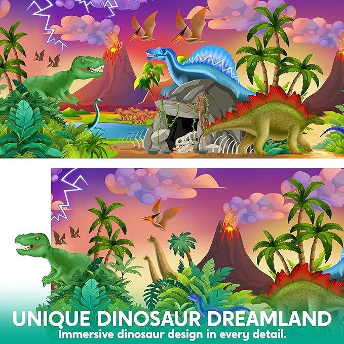 JOYIN Dinosaur Play Tent for Kids, Pop Up Play Tent for Boys & Girls, Kids Indoor Outdoor Dinosaur Playhouse Tent Set for Toddlers Birthday-BubblyBeeBaby