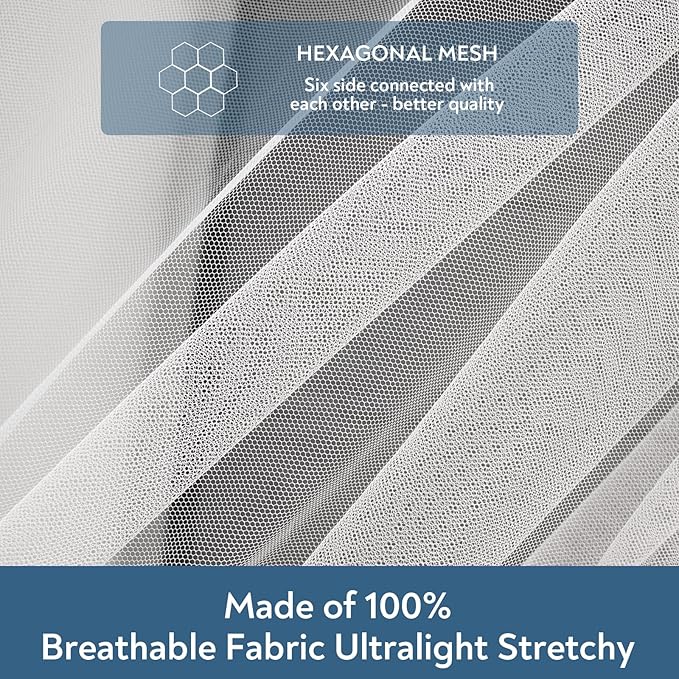 2 Pack Baby Mosquito Net for Stroller, Playard & Bassinet, Reusable Bug Net for Cradles, Carrier, Pack and Plays and Portable Mini Crib, Baby Playpen Mosquito Net Cover, White-BubblyBeeBaby