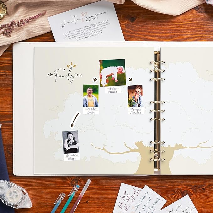 Keepsake Baby Memory Book Girl Boy – Timeless Leather-Bound Baby Milestone Book – Baby Book Keepsake Record First 5 Years – Gender Neutral Baby Scrapbook Album Baby Album Journal Registry Search Gift-BubblyBeeBaby