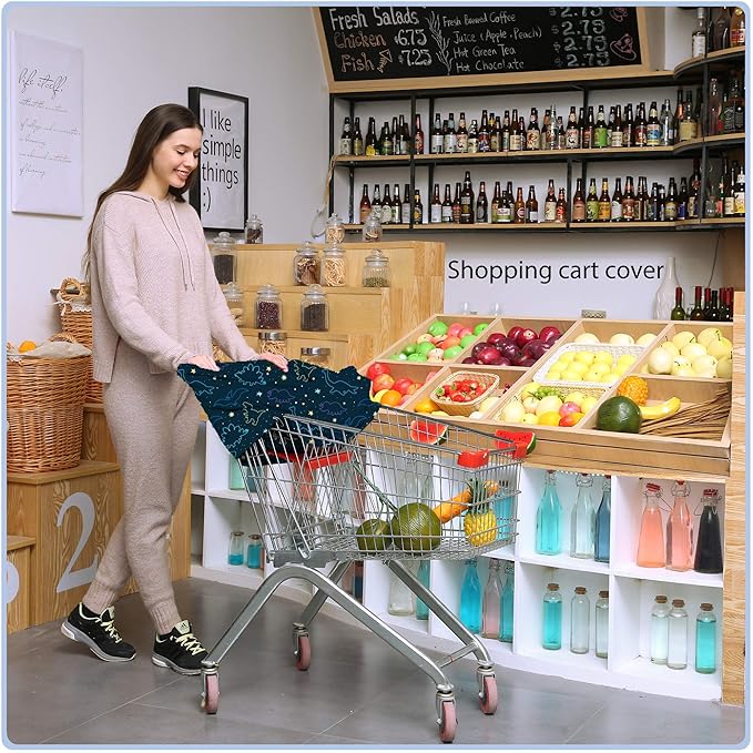 Car Seat Covers Canopy Cover - Multi-use Cover Carseat Canopy, Breathable Breastfeeding Cover, Car Seat Covers for Bbies, Boys & Girls Shower Gifts (Dark Blue Dinosaur)-BubblyBeeBaby