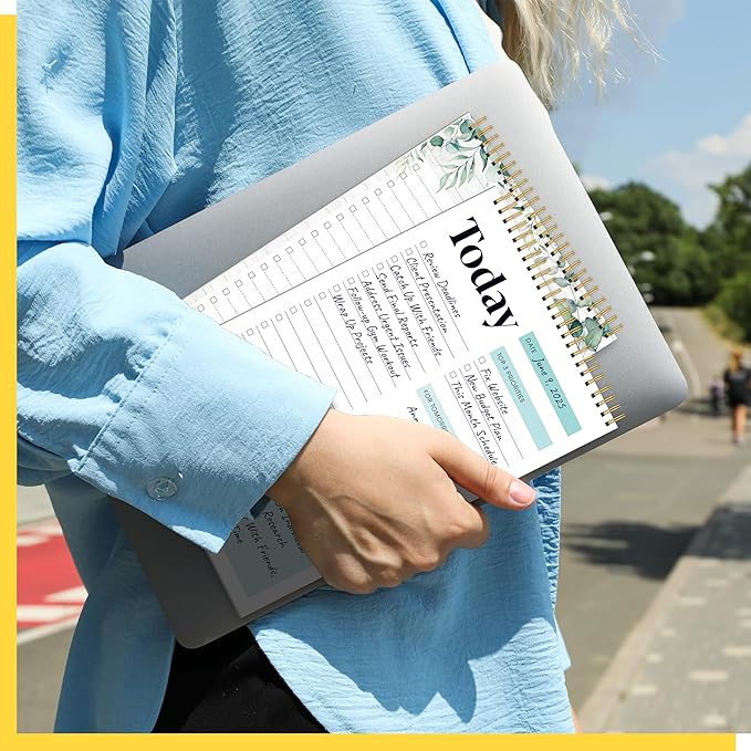 2 To Do List Notepads, Daily Planner Notebook with Tear-off Design, Undated Writing Organizer for Daily Tasks and Goal, Coiled Task Track Checklist Productivity Pad for Office, Classroom, Home, School-BubblyBeeBaby