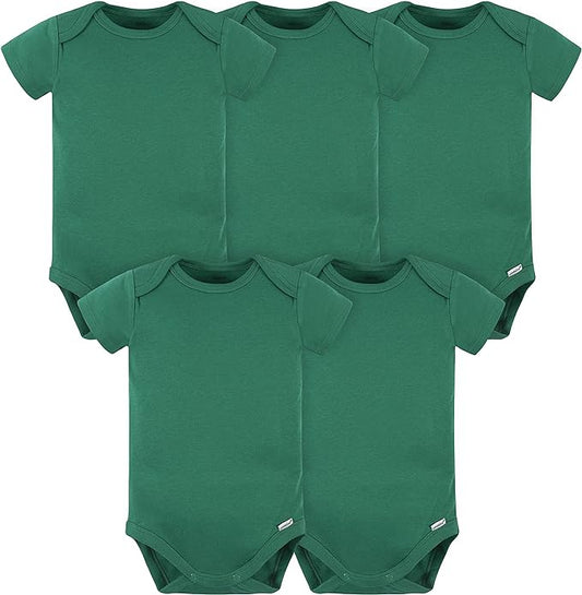 Gerber baby-boys 5 Pack Onesies Multi-packs Bundle Interlock 180 Gsm-BubblyBeeBaby
