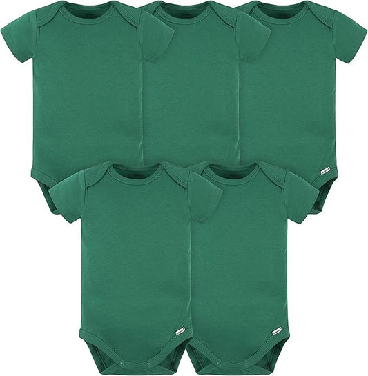 Gerber baby-boys 5 Pack Onesies Multi-packs Bundle Interlock 180 Gsm-BubblyBeeBaby
