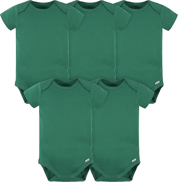 Gerber baby-boys 5 Pack Onesies Multi-packs Bundle Interlock 180 Gsm-BubblyBeeBaby