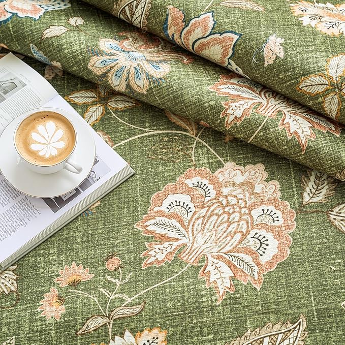 jinchan 2x3 Floral Rug for Entryway Washable Kitchen Rug Vintage Romance Design Small Mat Non Slip Indoor Doormat Lightweight Low-Profile Throw Carpet for Entrance Bathroom Laundry Room, Green-BubblyBeeBaby