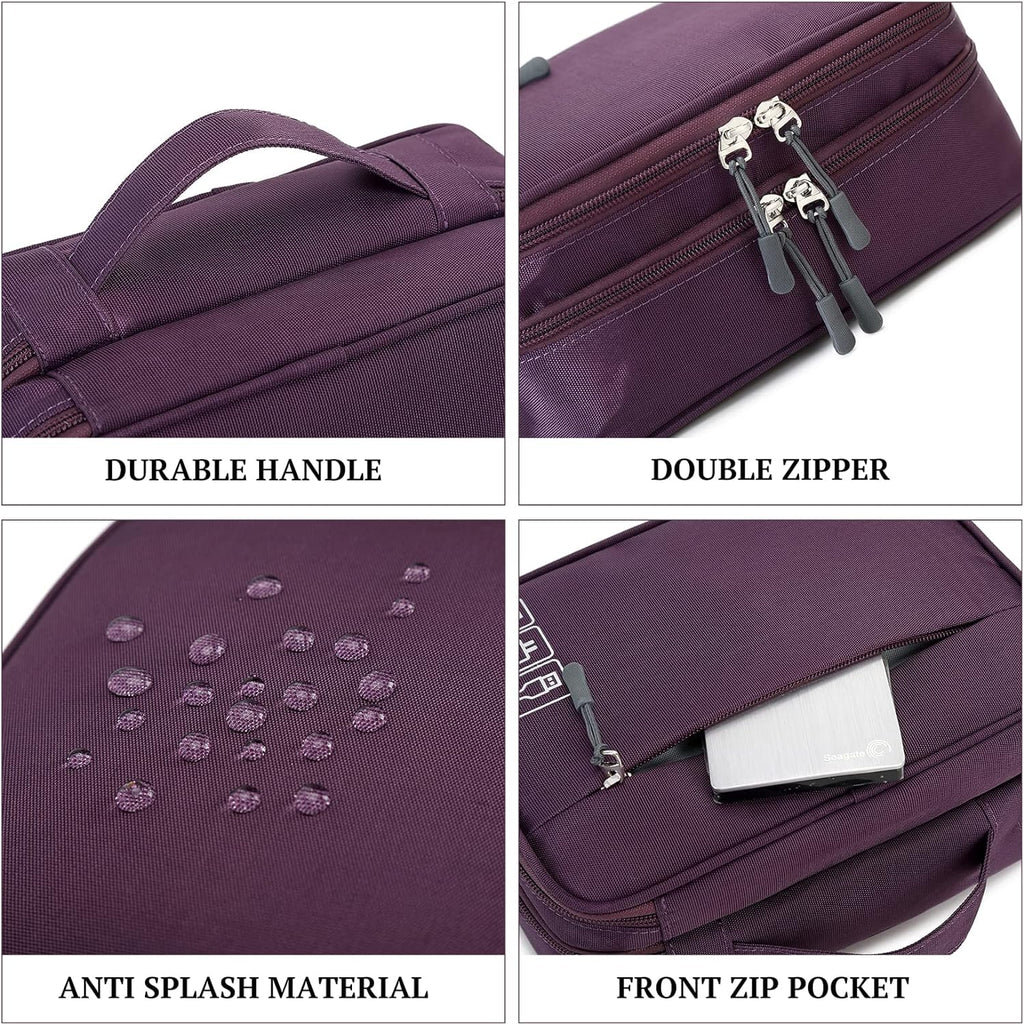 MIRLEWAIY Electronics Cable Organizer Bag, Water-resistant Tech Pouch, Portable Travel Cord Organizer, Electronics Accessories Carrying Case for Charger, Cable, Earphone, SD Cards, Blue