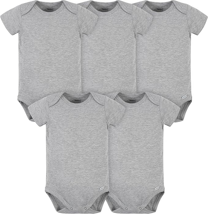 Gerber baby-boys 5 Pack Onesies Multi-packs Bundle Interlock 180 Gsm-BubblyBeeBaby