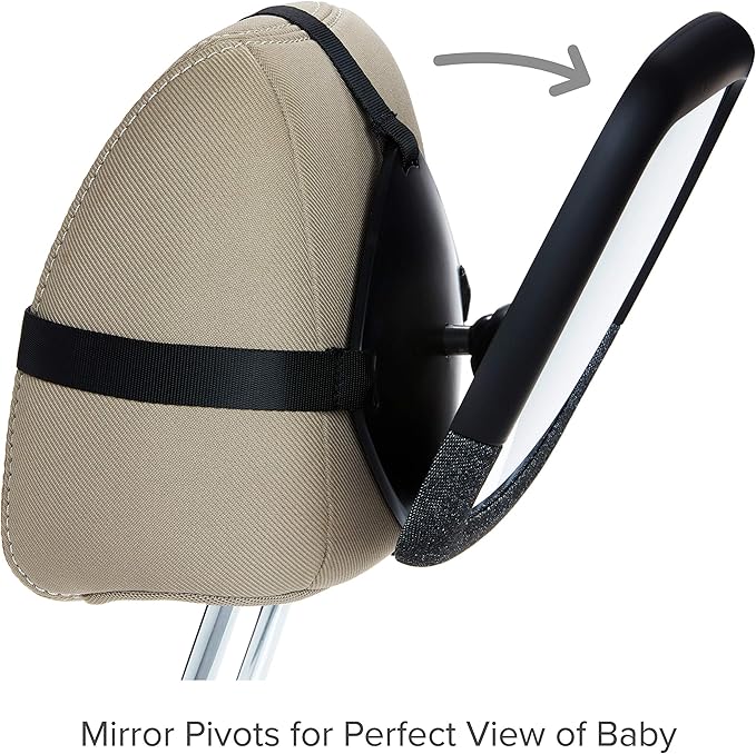 Munchkin Baby Car Mirror for Rear Facing Car Seats, Pivot 360 Baby in-Sight Adjustable Auto Mirror, Black, 2 Pack-BubblyBeeBaby