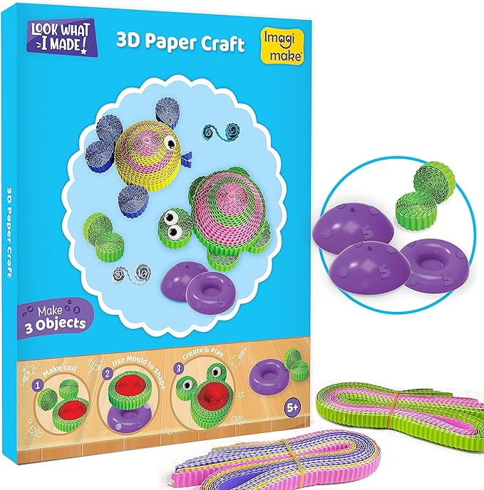 Imagimake 5 in 1 Awesome Craft Kit | Over 15 Projects - Creative DIY Arts & Crafts, Craft Kit for Kids | Gifts for 5 6 7 8 9 10 11 12 Years Old Girls & Boys | Arts and Crafts for Kids Ages 6-8 & 8-12-BubblyBeeBaby