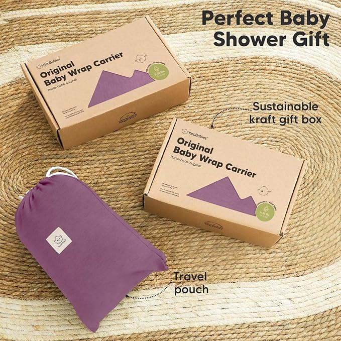 KeaBabies Baby Wrap Carrier - All in 1 Original Baby Carrier Newborn to Toddler Sling, Easy to Wear, Hands Free Bonding, Lightweight, Breathable Infant Wraps (Dark Mauve)-BubblyBeeBaby